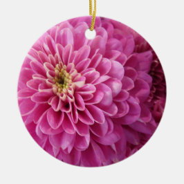 Rosa Blommigt Circle Ceramic Ornament