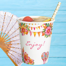 Rosa Blommigt Colorful Fiesta Baby Shower