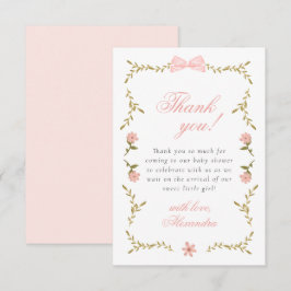 Rosa Blommigt Coquette Baby Shower Tack för ditt k