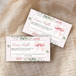  Rosa Blommigt Coquette Bow Diaper Raffle Tilläggskort