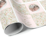 Rosa Blommigt Cottagecore Coquette Wrapping Papper Presentpapper<br><div class="desc">Denna papper med en beundransvärd elegant har en feminin färg palett med pastells rosa och grönt. Det är förskönat med ett känsligt blommönster som innehåller vild vattenfärgen ro och rymden för ett foto, ett meddelande och namn. Den här vintage-inspirerade presentfigurationen har ett bestämt shabby chic, kottagecore, coquette känner för den...</div>