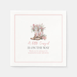 Rosa Blommigt Cowgirl Boots and Greenery Bay Showe Pappersservett