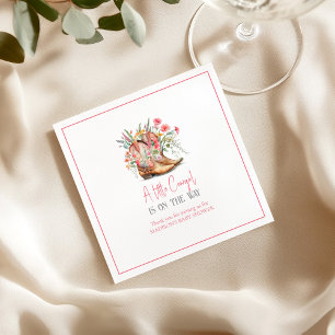 Rosa Blommigt Cowgirl Boots and Greenery Bay Showe Pappersservett