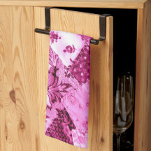 Rosa Blommigt Crazy Quilt Mönster Faux Stitches