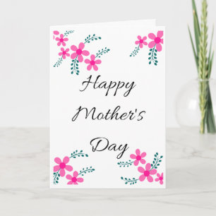 Rosa Blommigt Cute Mamma, Grandma Mors dag Kort