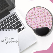 Rosa Blommigt Dachshund ThLED Desk
