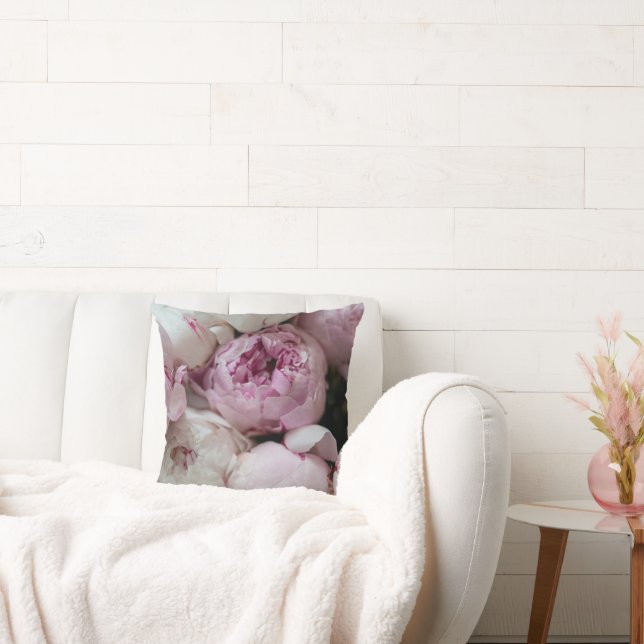 Rosa Blommigt Dekorativ kudde (Soffa)