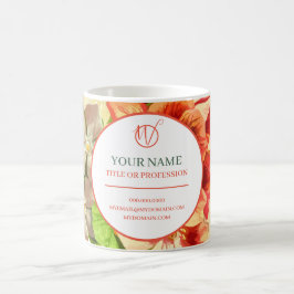 Rosa Blommigt Ditt yrke och din webbplats, ZSSG Kaffemugg