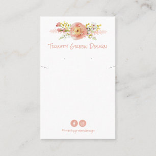 Rosa Blommigt DIY Necklace and Earring Card Holder Visitkort