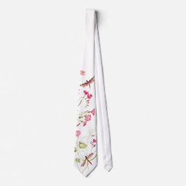 Rosa Blommigt Dragonfly Neck Tie Slips