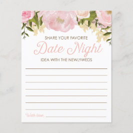 Rosa Blommigt Dubbla Sida Möhippa Datum Natt Flygblad