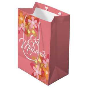 Rosa blommigt Eid Mubarak presentväska
