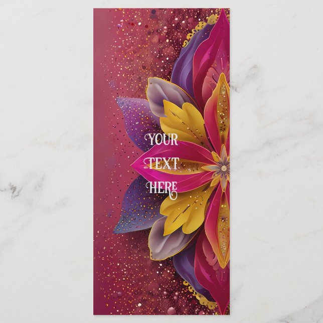 Rosa Blommigt Elegance Bröllop Collection Meny (Baksida)