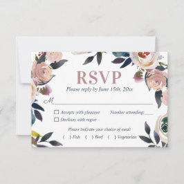 Rosa Blommigt Elegant bröllop OSA Kort