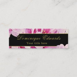 Rosa Blommigt Elegant Chic Guld Professionell Mini Visitkort