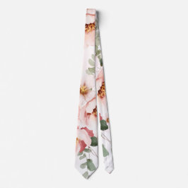 Rosa Blommigt Elegant Eucalyptus Bröllop Groom Slips