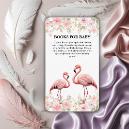 Rosa Blommigt Elegant Flamingo Baby Shower Tilläggskort