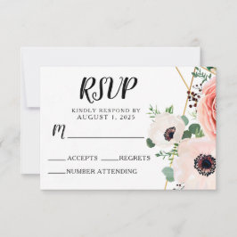Rosa Blommigt Elegant Modern Flowers Bröllop OSA Kort