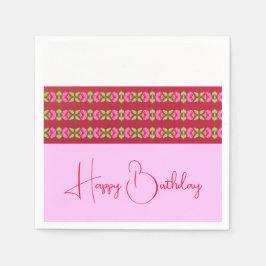 ROSA BLOMMIGT - ELEGANT PAPPERSSERVETT