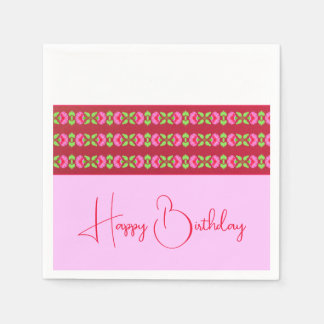 ROSA BLOMMIGT - ELEGANT PAPPERSSERVETT