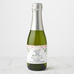 Rosa Blommigt Elephant Baby Shower Pop it