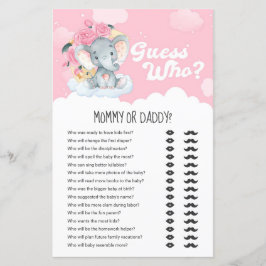 Rosa Blommigt Elephant Gissa Vem Mamma eller pappa