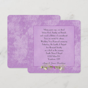 Rosa Blommigt Embossed Bröllop Vow Renewal Inbjudningar