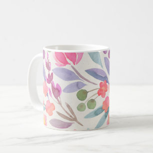  Rosa Blommigt Enkel vattenfärg Kaffemugg