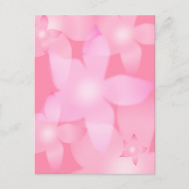 Rosa Blommigt Escape Vykort (Framsida)