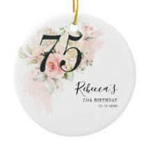 Rosa Blommigt Eucalyptus Botanical 75:e Birthday