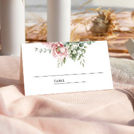  Rosa Blommigt Eucalyptus Bröllop Placeringskort