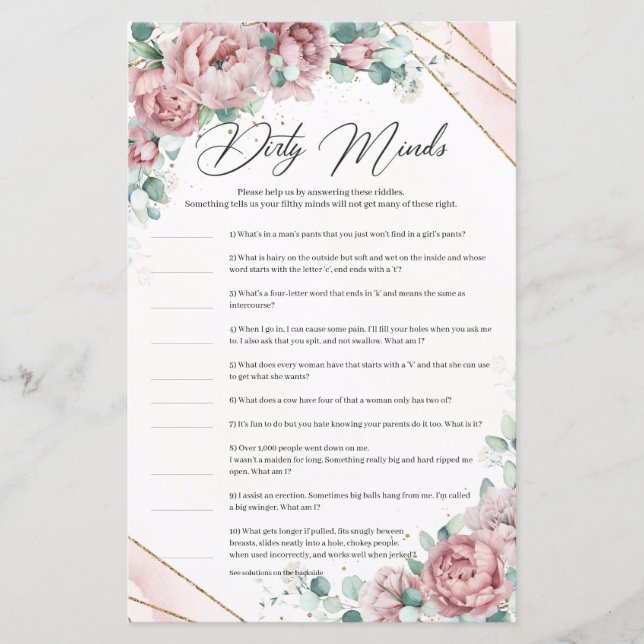  rosa blommigt eucalyptus guld Dirty Minds (Framsida)