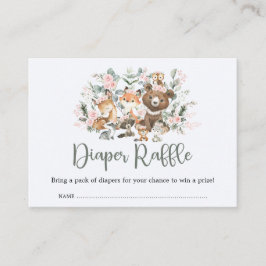Rosa Blommigt Eucalyptus Woodland Diaper Raffle Tilläggskort