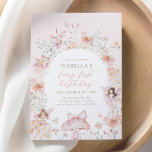 Rosa Blommigt Fairy First Birday Inbjudningar<br><div class="desc">Vänner och familj i inbjudan för att fira din lilla födelsedag med den här mejeriinbjudan!</div>