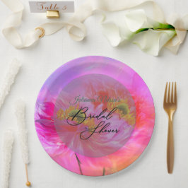 Rosa blommigt fantasi pappra tallrikar