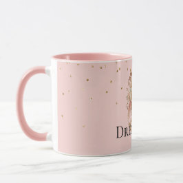  Rosa Blommigt Feathers Dream Catcher Mugg
