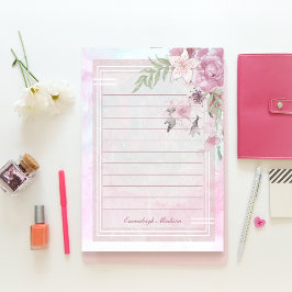 Rosa Blommigt Feminin Mystique Anpassningsbar Post-it Block