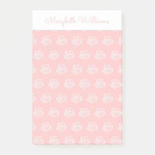 Rosa Blommigt Flowers Personlig Post it Notes Post-it Block