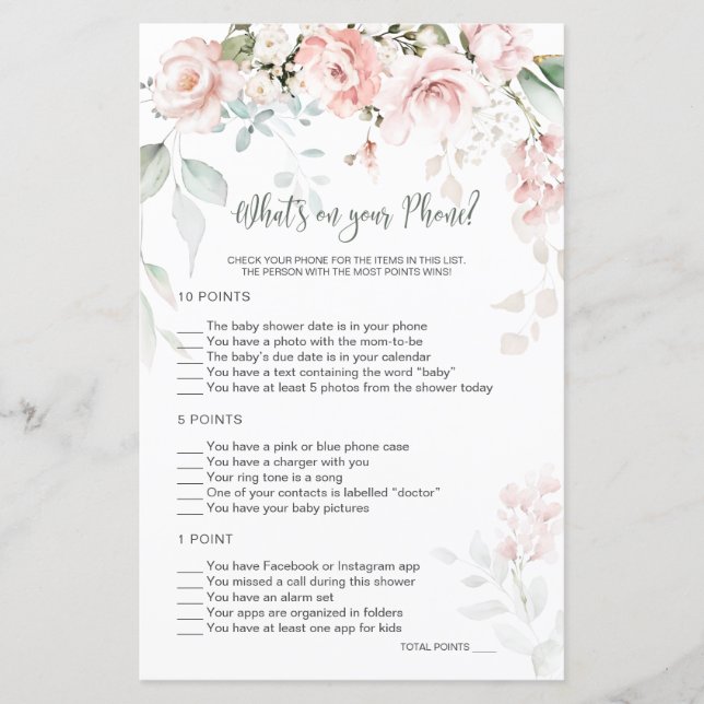 Rosa Blommigt Foliage Baby What's on Your Mobil Ga (Framsida)