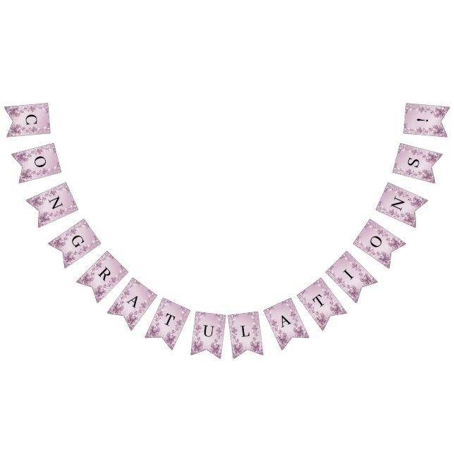 Rosa Blommigt Foliage Bunting Flagga (Alla)