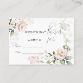 Rosa Blommigt Foliage Hur många kisser i Burk Placeringskort