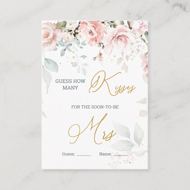 Rosa Blommigt Foliage Hur många kisser i Burk Tilläggskort (Framsida)