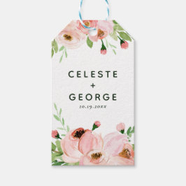 rosa blommigt för andningsbröllop presentetikett