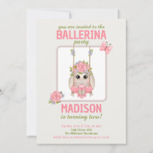 Rosa blommigt för av Cute ballerina bunny