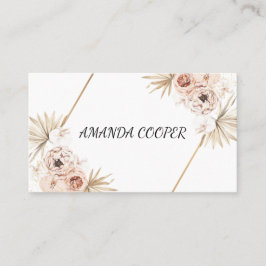  Rosa Blommigt för feminin vattenfärg  Visitkort