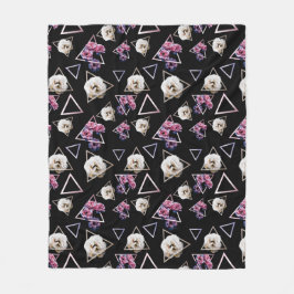 Rosa blommigt för kvart- och rosatourmalinemörk fleecefilt