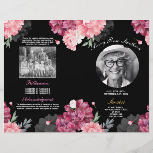 Rosa Blommigt för Mörk av allmän serviceorder Reklamblad