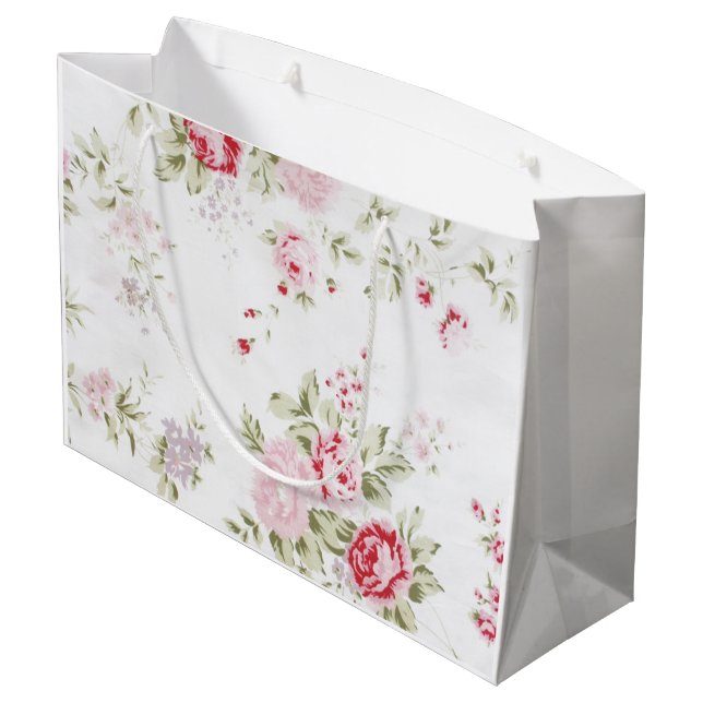 Rosa blommigt för shabby chic (Baksidan Vinklad)