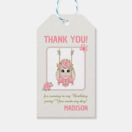 rosa blommigt för slumpeflicka söt ballerina presentetikett