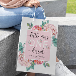 Rosa Blommigt Första födelsedag